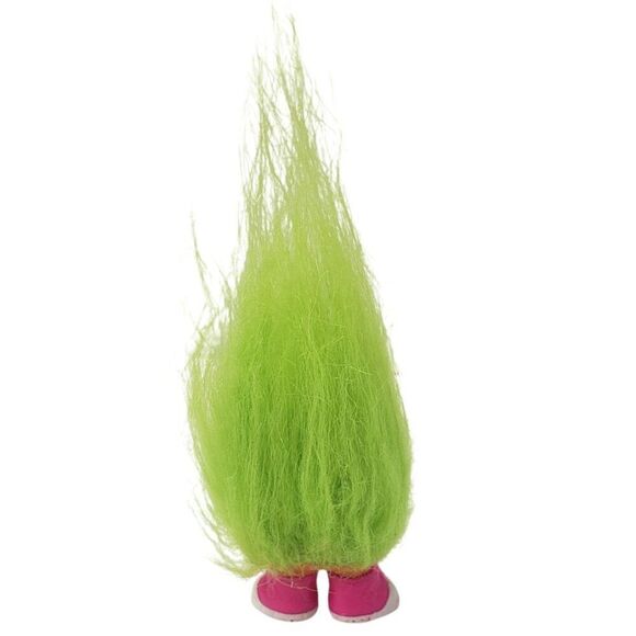 Vtg Hasbro Trolls Fuzzbert Lime Green Hair 2" Mini Figure - Picture 3 of 4